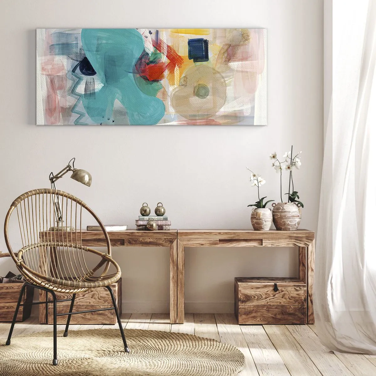 Obraz na plátně - Barevná hra - 100x40 cm