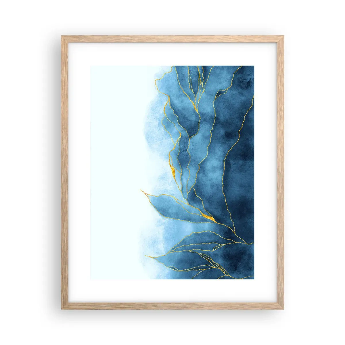Plakát v rámu světlý dub - Blankyt ve zlatě - 40x50 cm