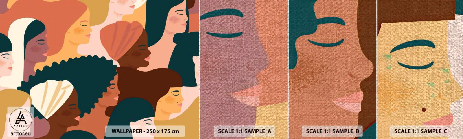 Vzor Fototapety Premium Canvas - Pouze ženskost - Žena, Moderní umění, Afrika - 100x30 cm