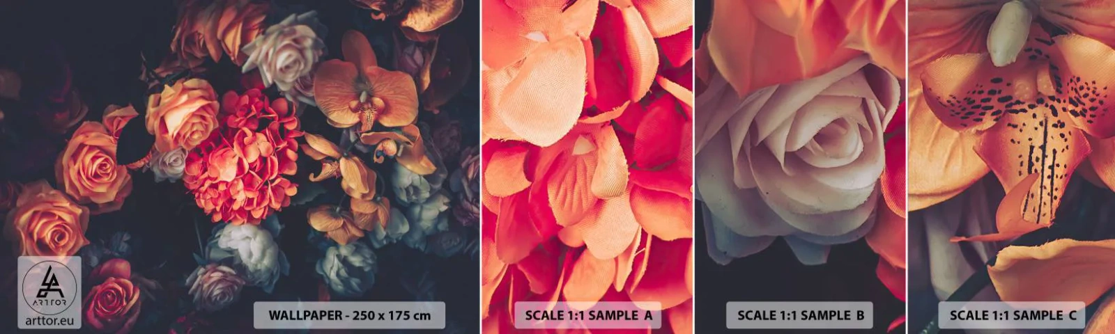 Vzor Fototapety Samolepicí Deluxe Sticker - Jako u holandských mistrů - Kytice květin, Květiny, Růže - 100x30 cm