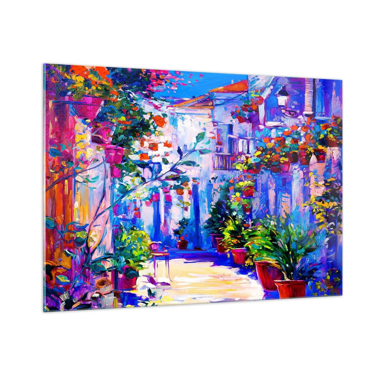 Obraz na skle - Imprese - italská ulička - 100x70 cm