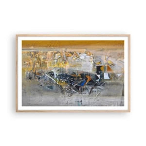 Plakát v rámu světlý dub - Všechno se podaří - 91x61 cm