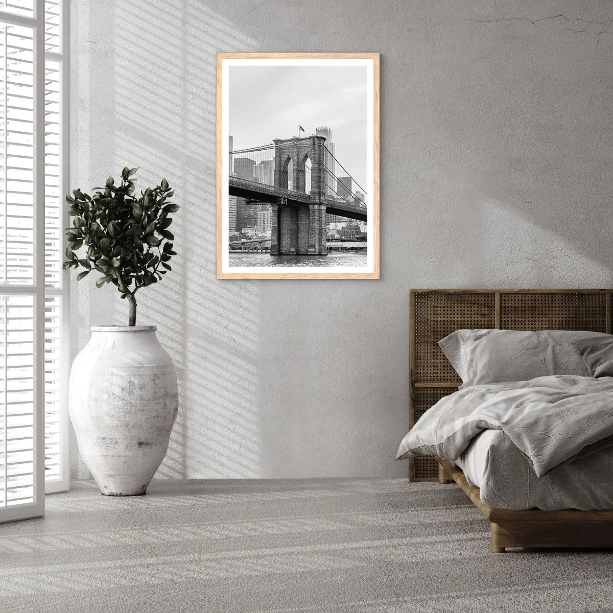 Plakát v rámu světlý dub - Newyorské zázraky - 40x50 cm