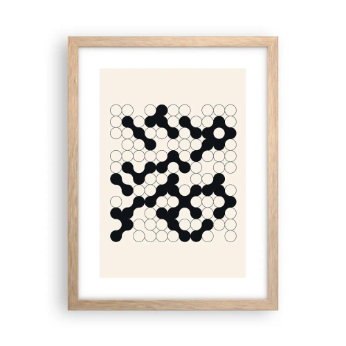 Plakát v rámu světlý dub - Čínská hra – variace - 30x40 cm