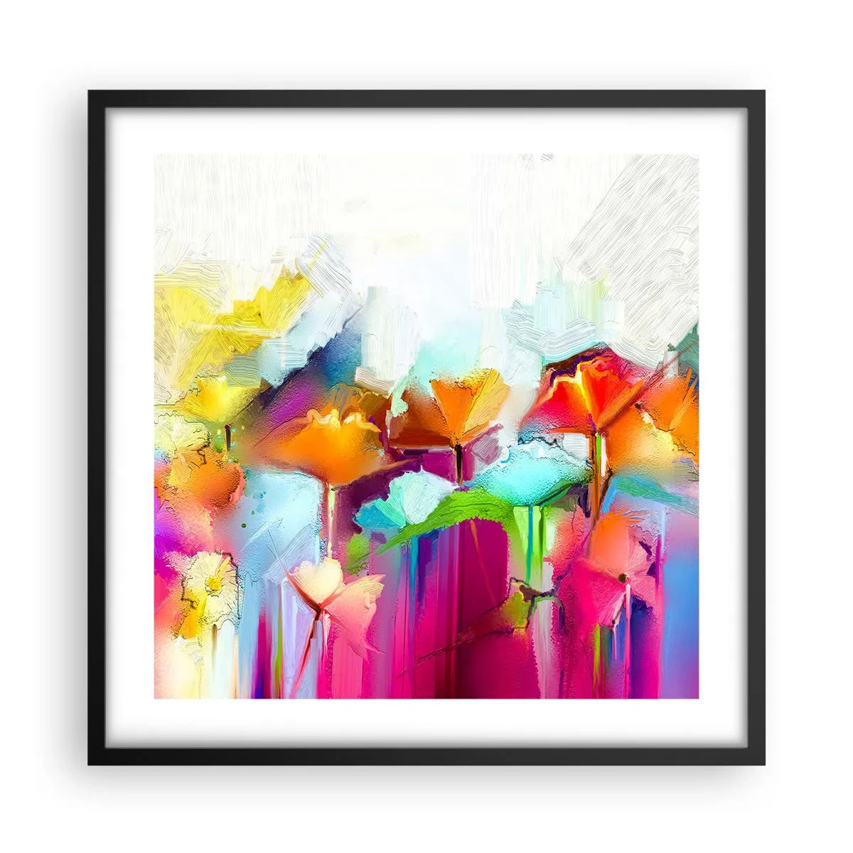 Plakát v černém rámu - Duha rozkvetla - 50x50 cm