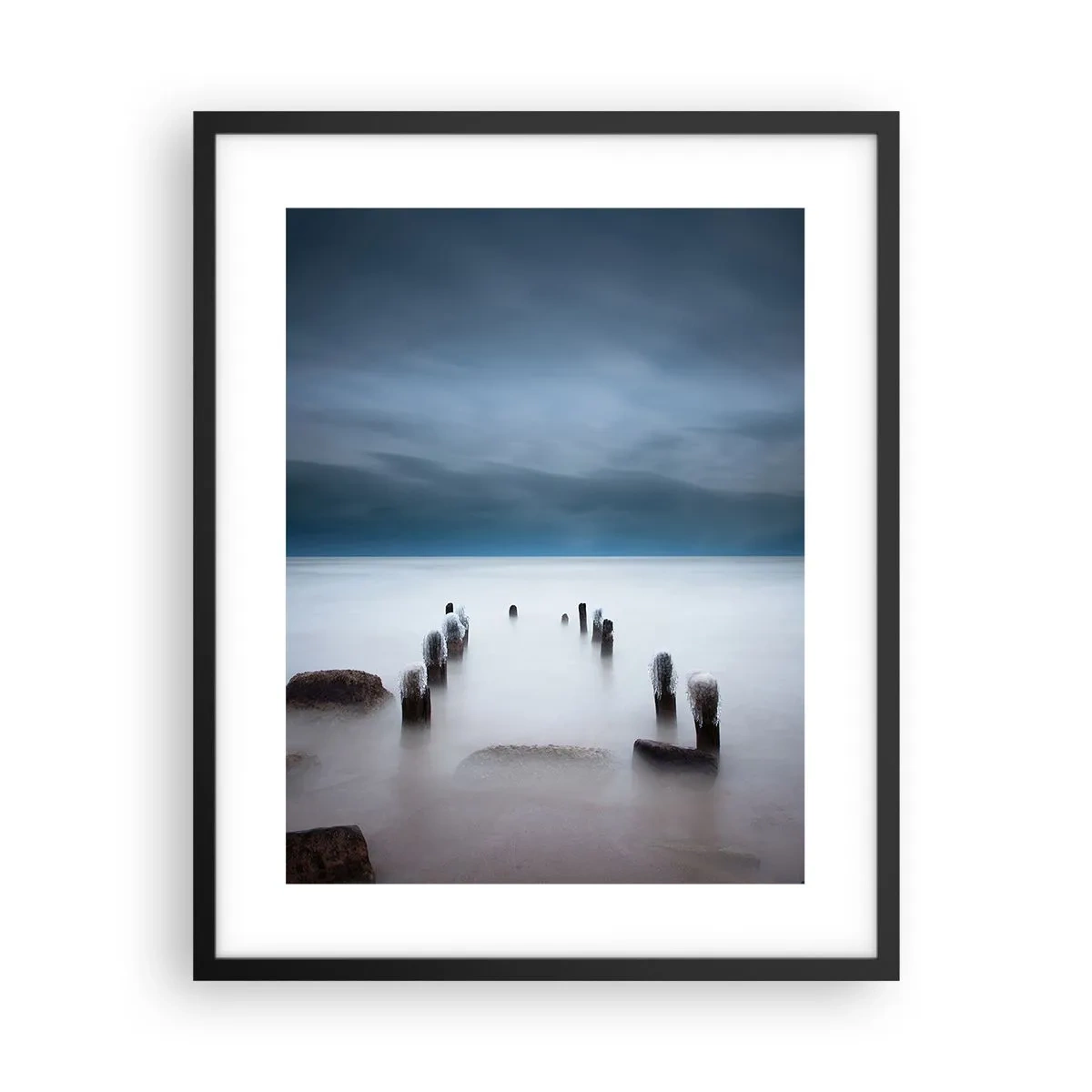Plakát v černém rámu - Zamyšlené jezero - 40x50 cm