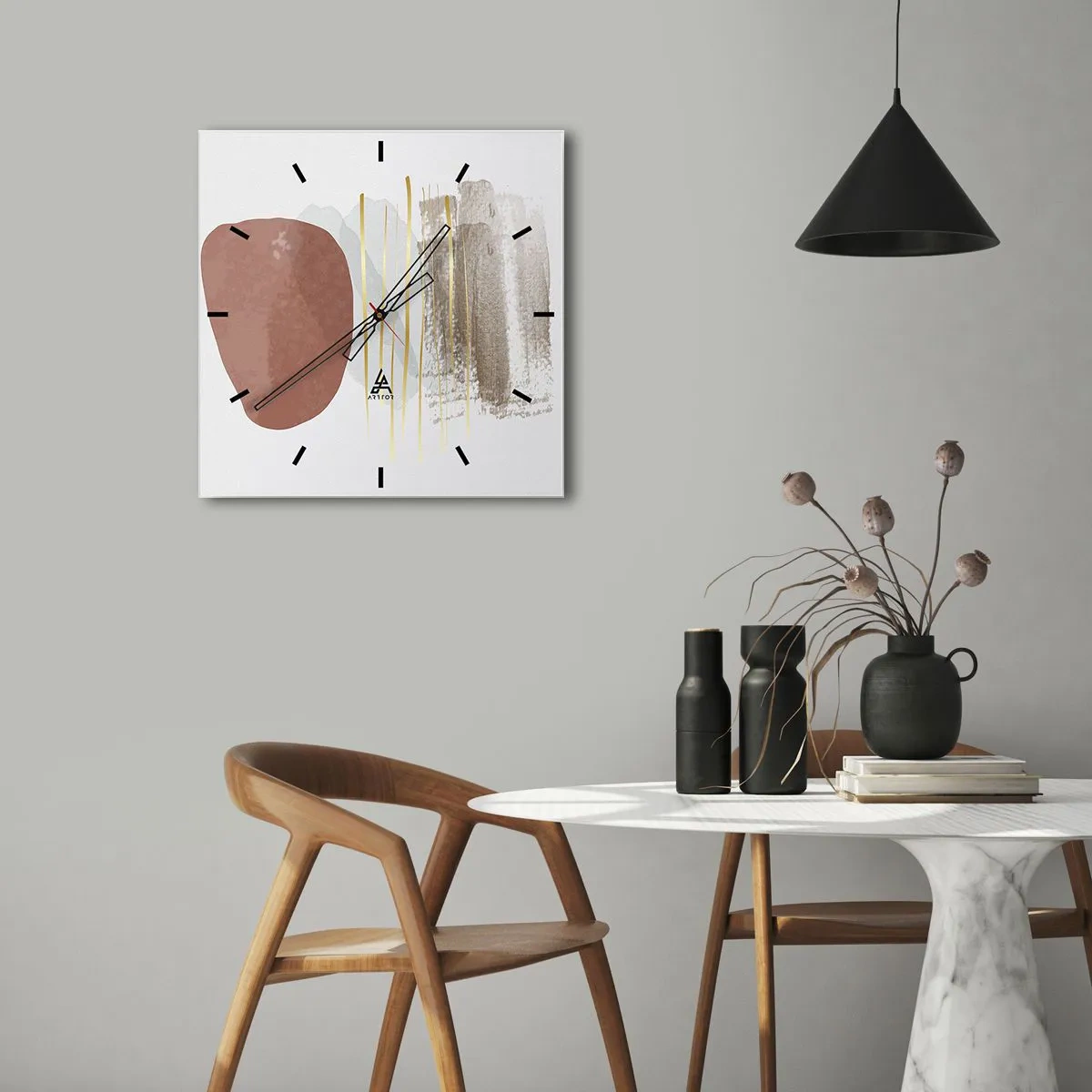 Nástěnné hodiny - Abstraktní kolonáda - 40x40 cm