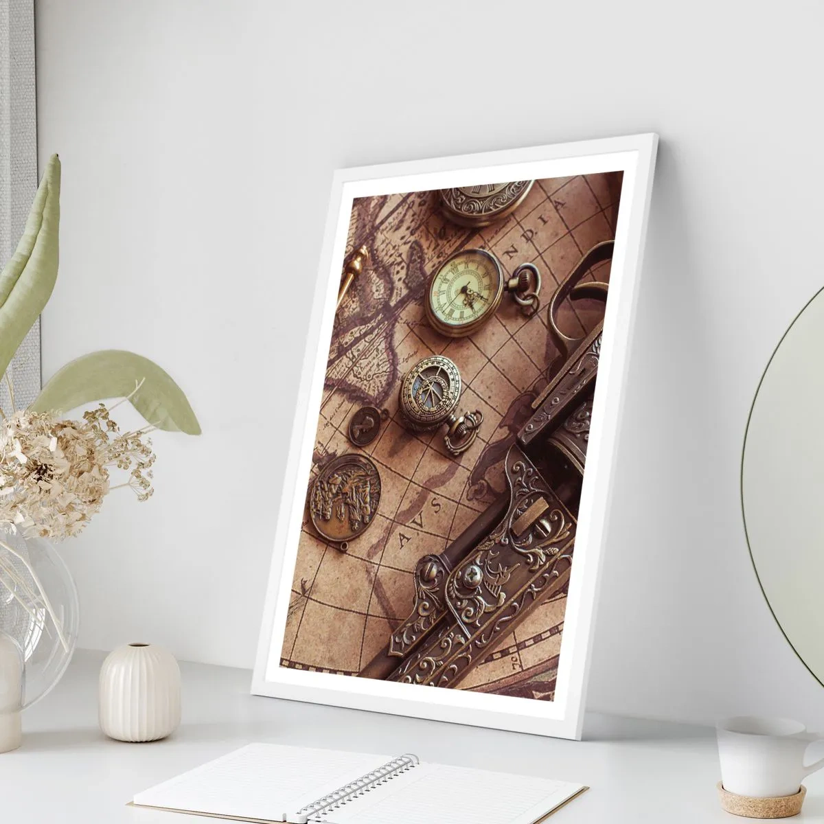 Plakát v bílém rámu - Dobrodružství volá - 40x50 cm