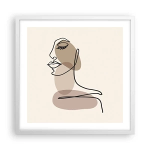 Plakát v bílém rámu - Určitá linie krásy - 50x50 cm