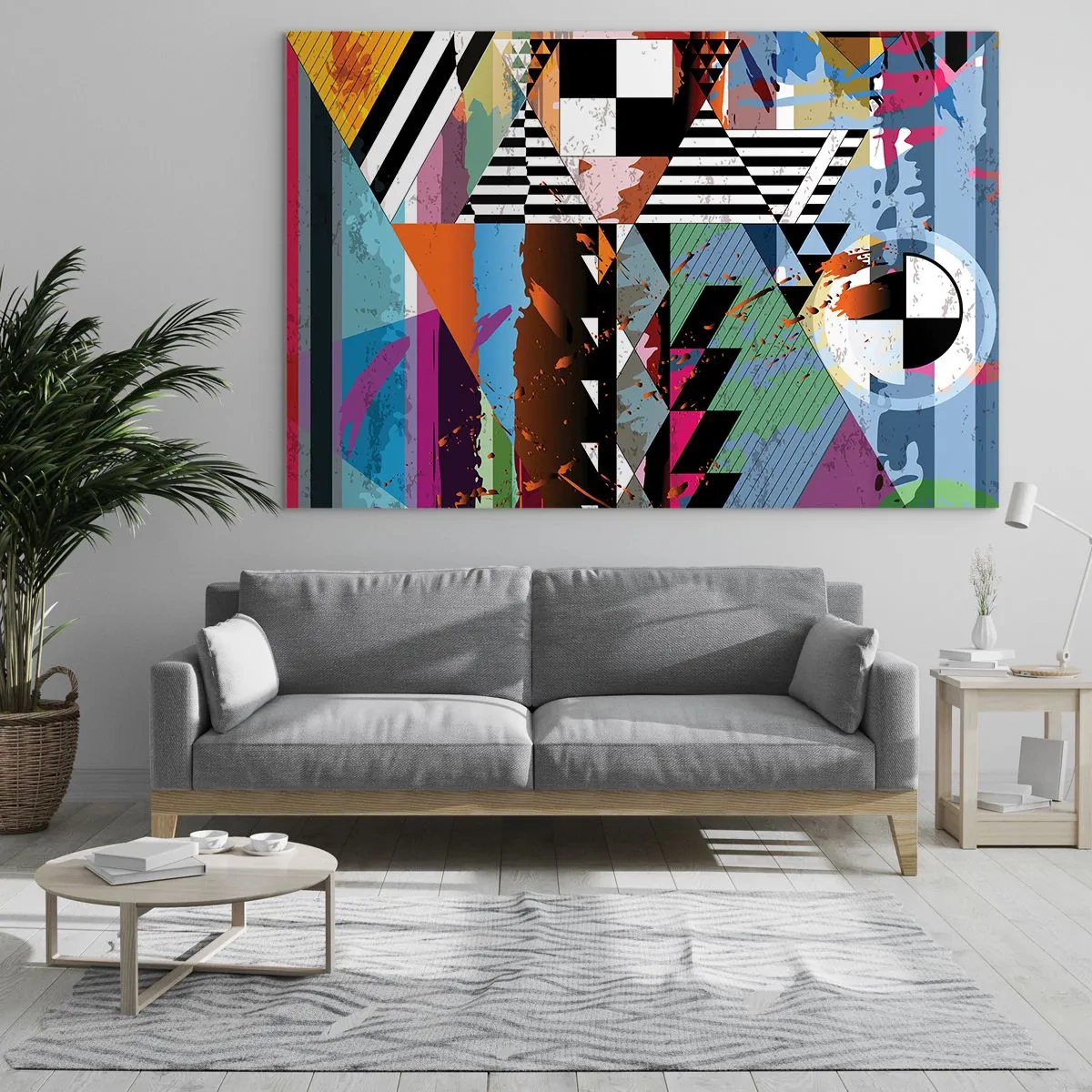 Obraz na skle - Geometricky a organicky - 100x70 cm