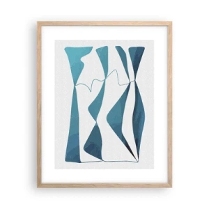 Plakát v rámu světlý dub - Abstrakce: tyrkysový vztah - 40x50 cm