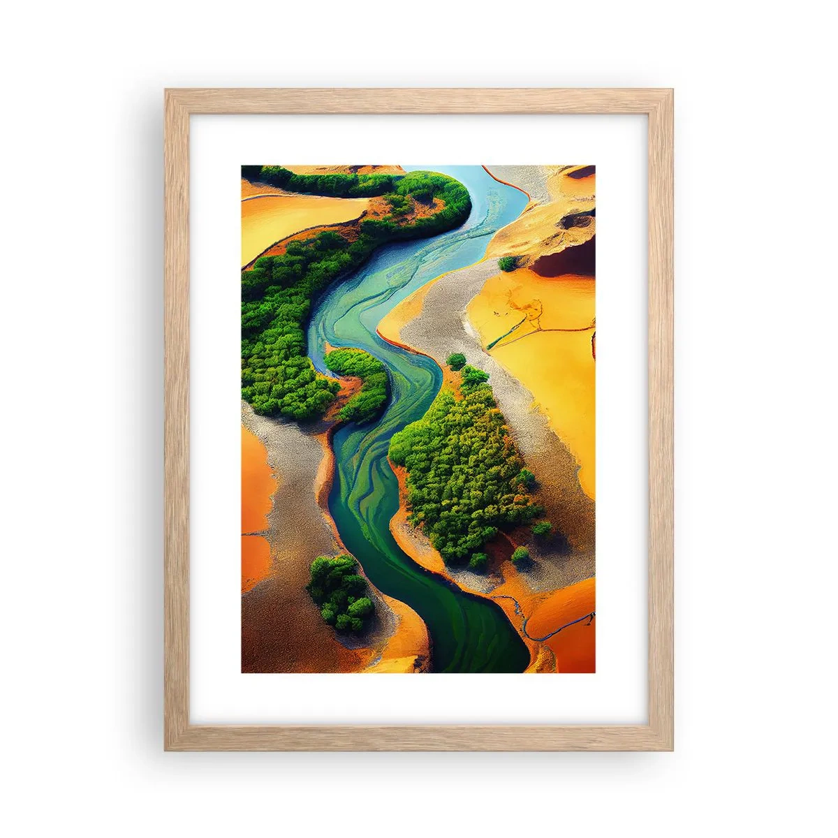 Plakát v rámu světlý dub - Životodárná řeka - 30x40 cm