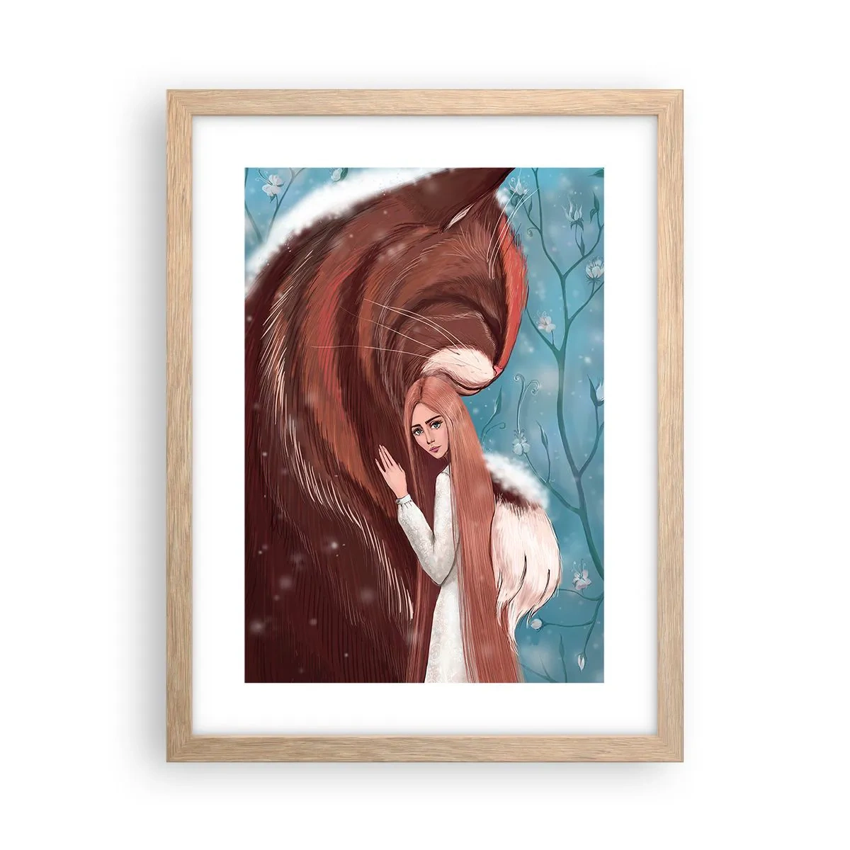 Plakát v rámu světlý dub - Vítej v pohádce - 30x40 cm