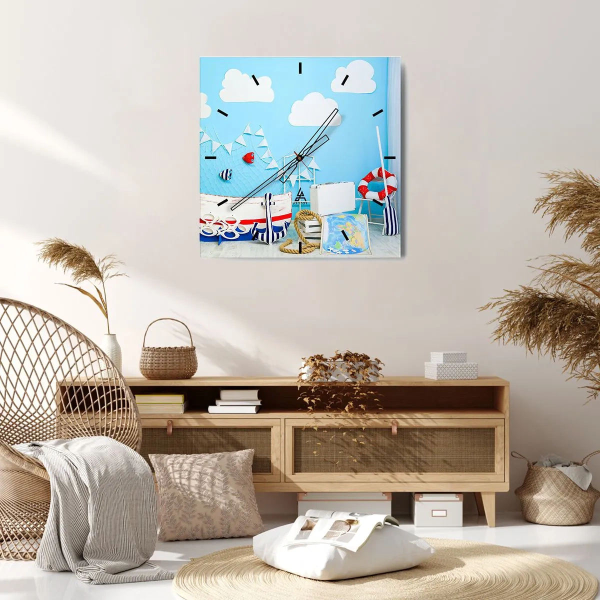 Nástěnné hodiny - Dětský stesk za dobrodružstvím - 40x40 cm