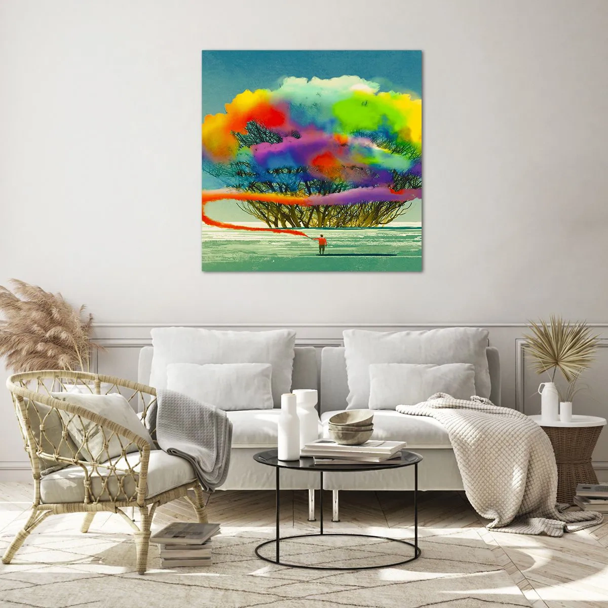 Obraz na skle - Oživit tento svět - 70x70 cm