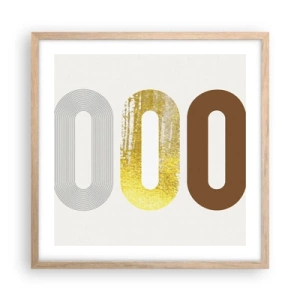 Plakát v rámu světlý dub - Ooo! - 50x50 cm
