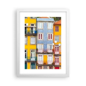 Plakát v bílém rámu - Barvy starého města - 30x40 cm