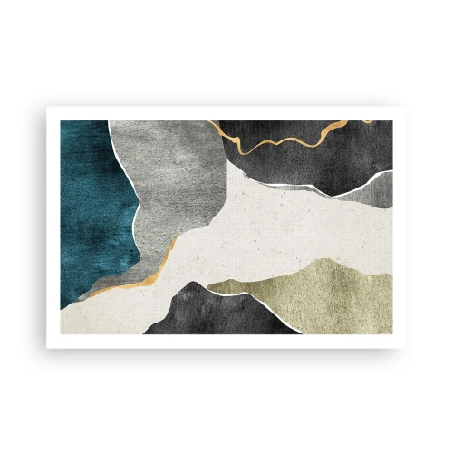 Plakát - Mozaiková kompozice se zlatou nití - 91x61 cm