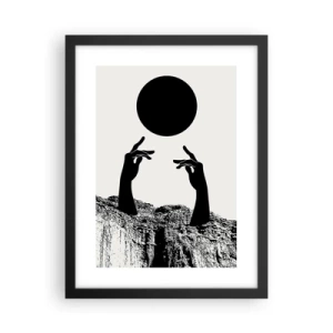 Plakát v černém rámu - Surrealistická kompozice: slunce a zbytek - 30x40 cm