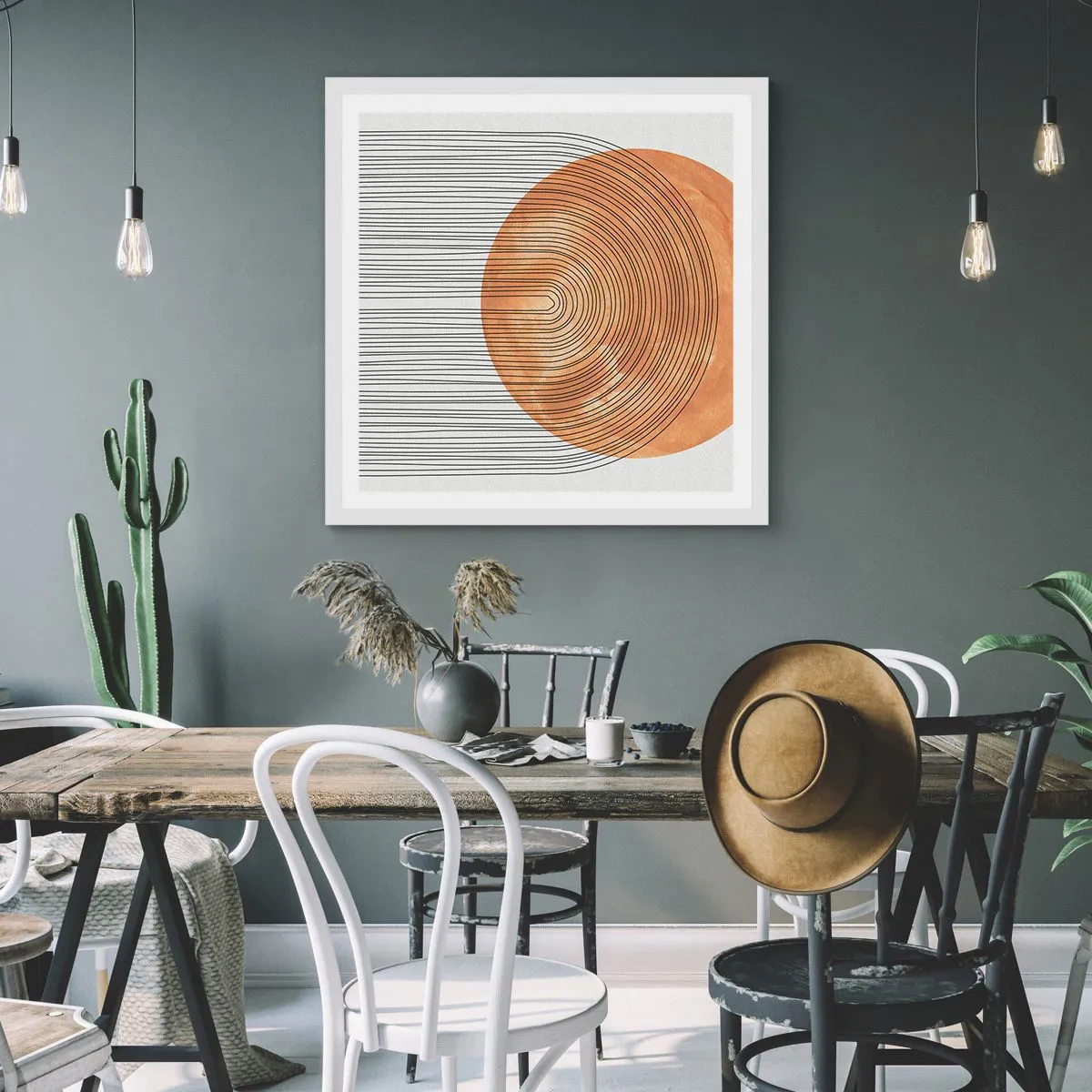 Plakát v bílém rámu - Slunečná kompozice - 50x50 cm