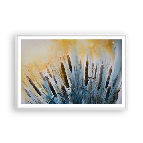 Plakát v bílém rámu - Chlad vody, žár slunce - 91x61 cm