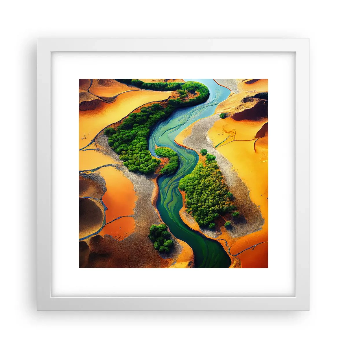 Plakát v bílém rámu - Životodárná řeka - 30x30 cm