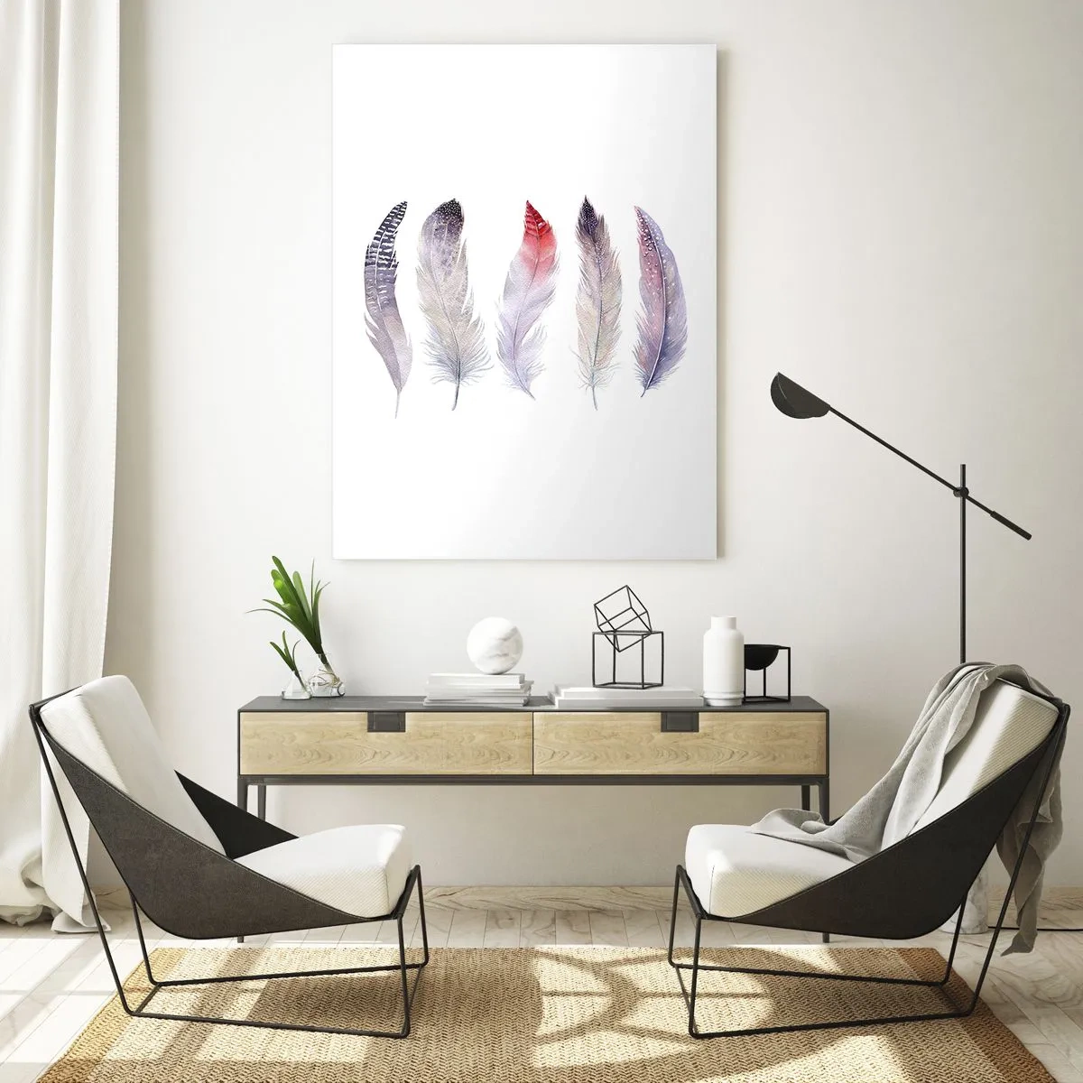 Obraz na skle - Jemné jako různobarevná mlha - 50x70 cm