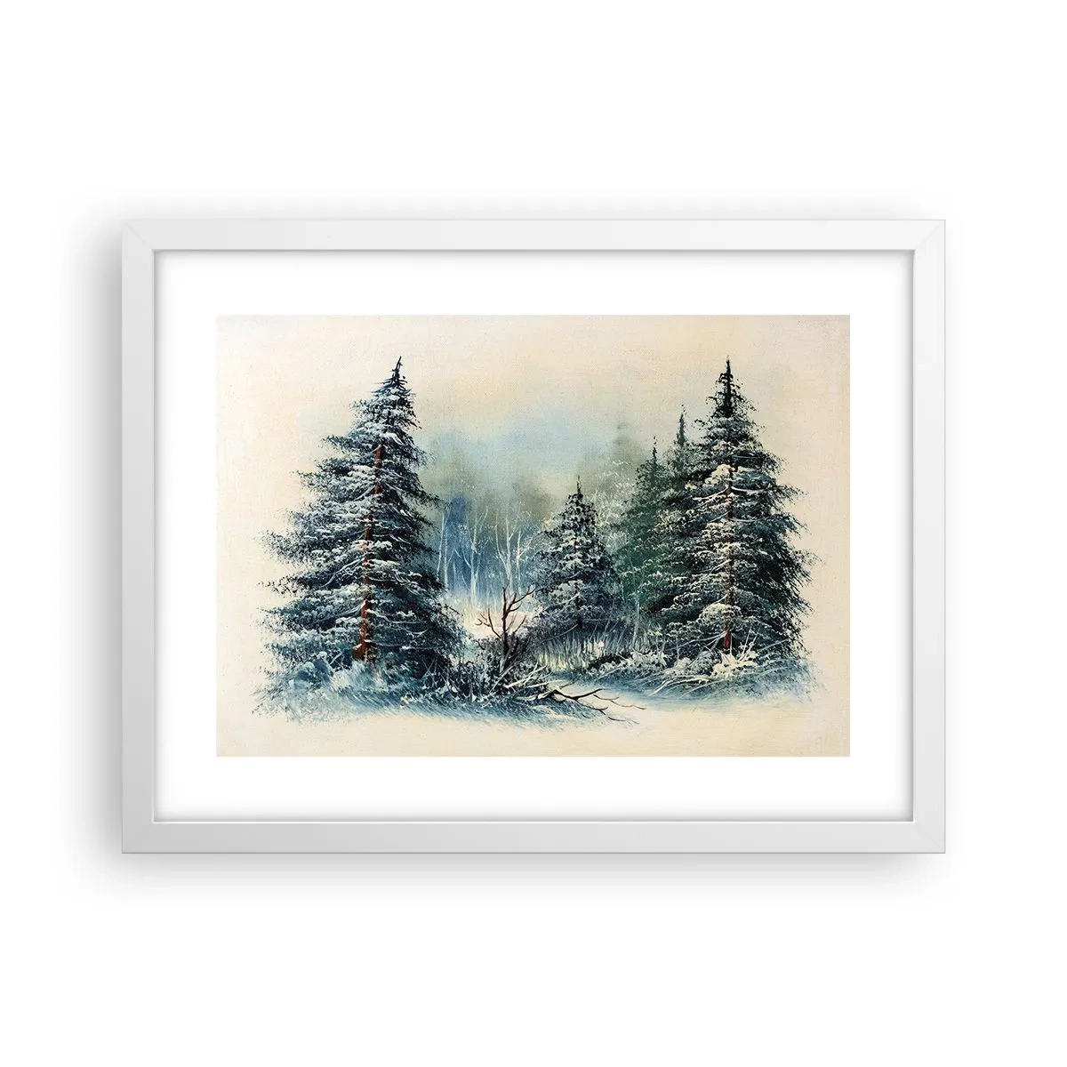 Plakát v bílém rámu - Připravení na Vánoce - 40x30 cm