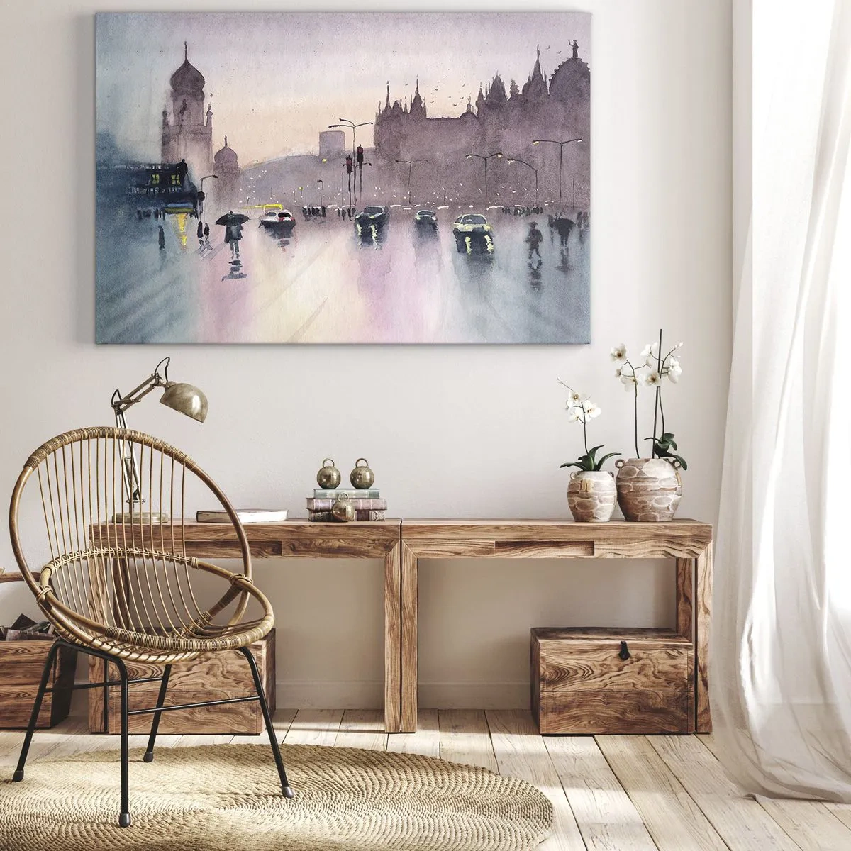 Obraz na plátně - V deštivém oparu - 70x50 cm