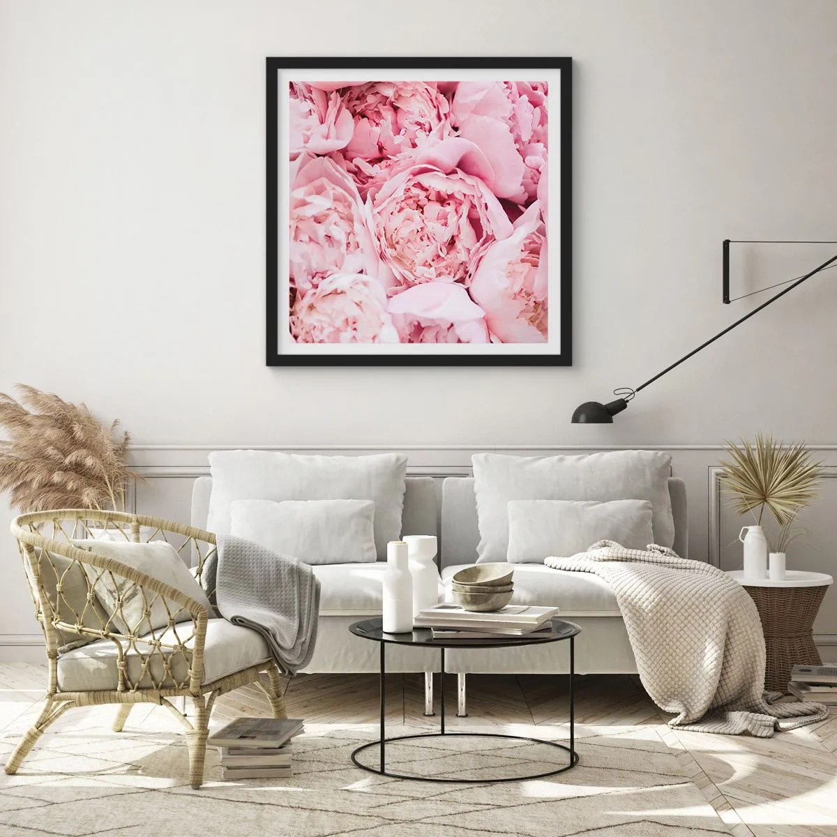 Plakát v černém rámu - Přitulené a voňavé - 60x60 cm