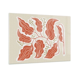 Obraz na skle - Lidově a korálově - 100x70 cm