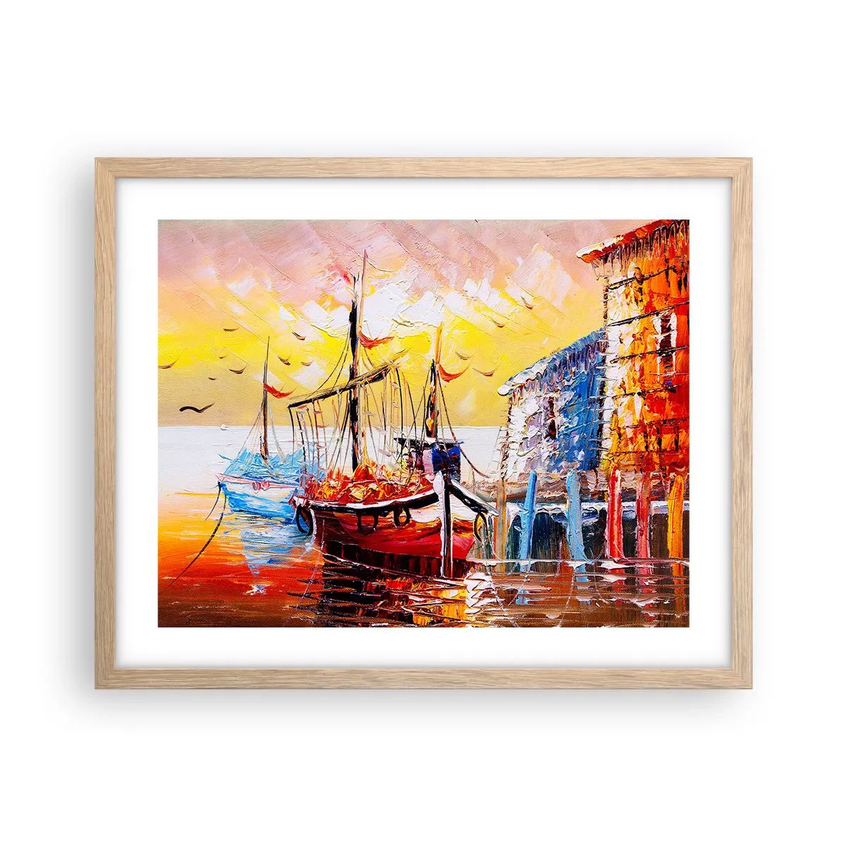 Plakát v rámu světlý dub - Šťastný návrat - 50x40 cm