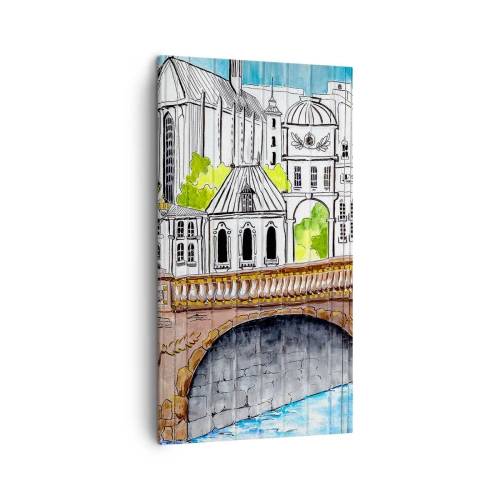 Obraz na plátně - Město jako malované - 45x80 cm