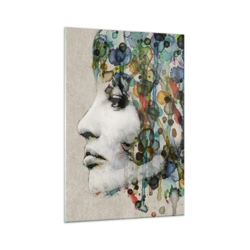 Obraz na skle - Vynořila se z šedi - 70x100 cm