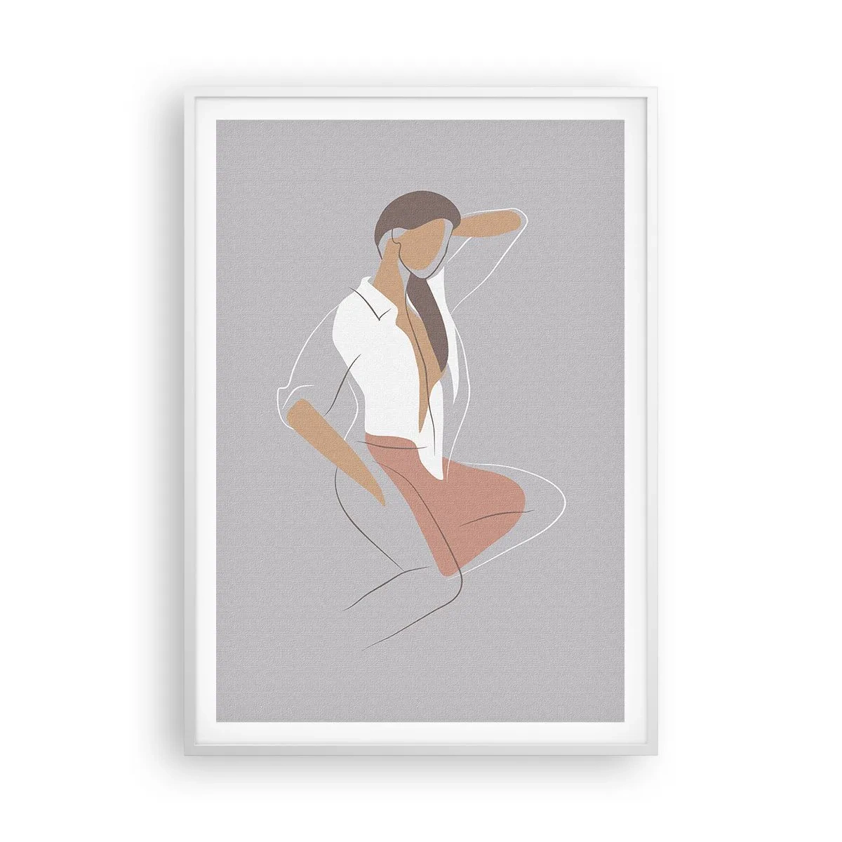 Plakát v bílém rámu - Obrys půvabu - 70x100 cm