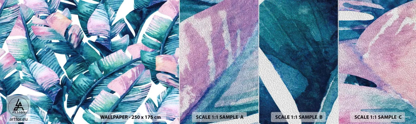 Vzor Fototapety Premium Sand - V banánovém háji - Abstrakce, Listy, Kus - 100x30 cm