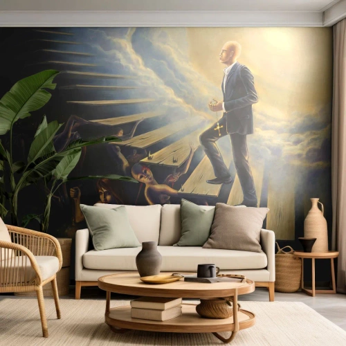Fototapeta Premium Canvas - Dantovo putování ke světlu - Abstrakce, Fantazie, Lidé - 250x175 cm