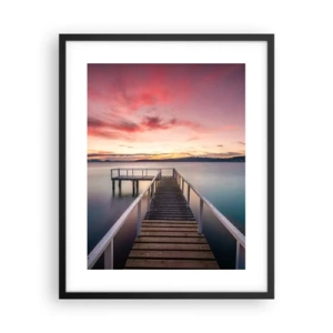 Plakát v černém rámu - Jemný plamen večera - 40x50 cm