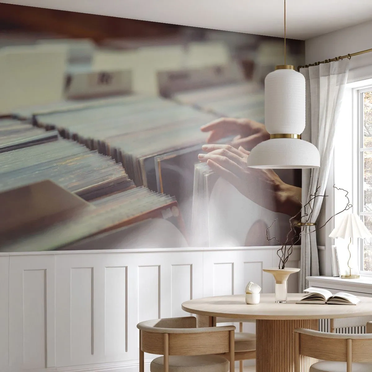 Fototapeta Premium Canvas - Hledání emocí - Vinyl, Hudba, Obchod s hudebninami - 100x70 cm