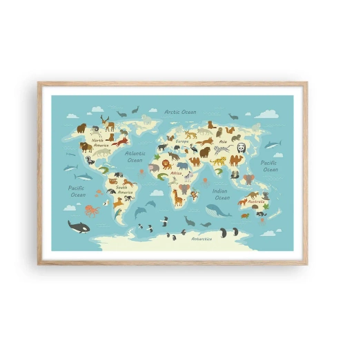 Plakát v rámu světlý dub - Dobří sousedé - 91x61 cm