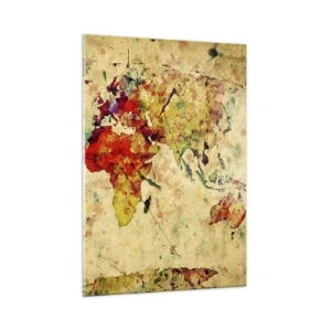 Obraz na skle - Život je barevný jako papír mapy - 50x70 cm