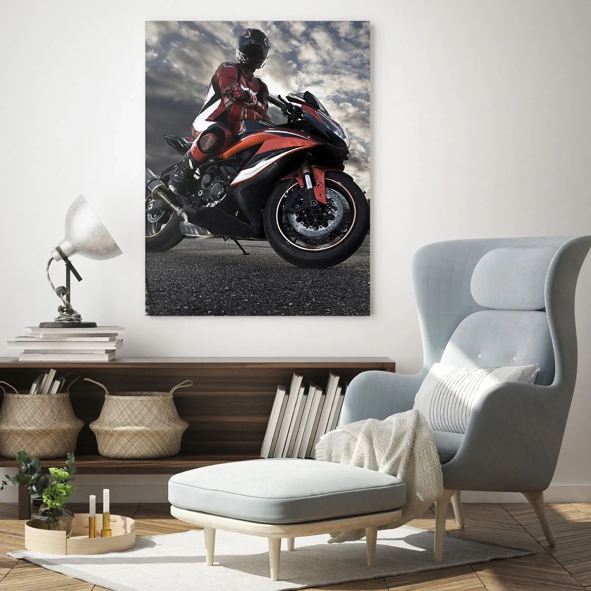 Obraz na skle - Temný jezdec - 70x100 cm
