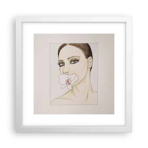 Plakát v bílém rámu - Symbol elegance a krásy - 30x30 cm