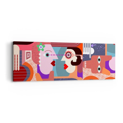 Obraz na plátně - Tváří v tvář - 90x30 cm