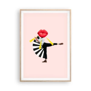 Plakát v rámu světlý dub - Surrealistický pop-art - 70x100 cm