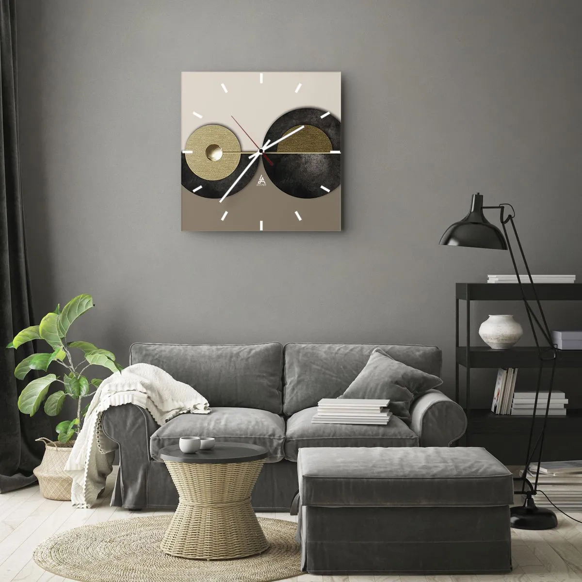 Nástěnné hodiny - Variace kolem kruhu - 30x30 cm