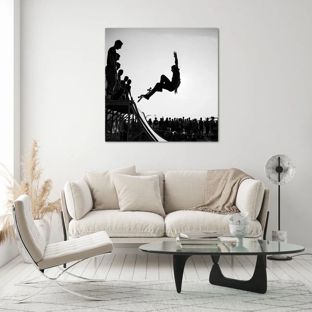 Obraz na skle - Hrdinové a diváci - 60x60 cm