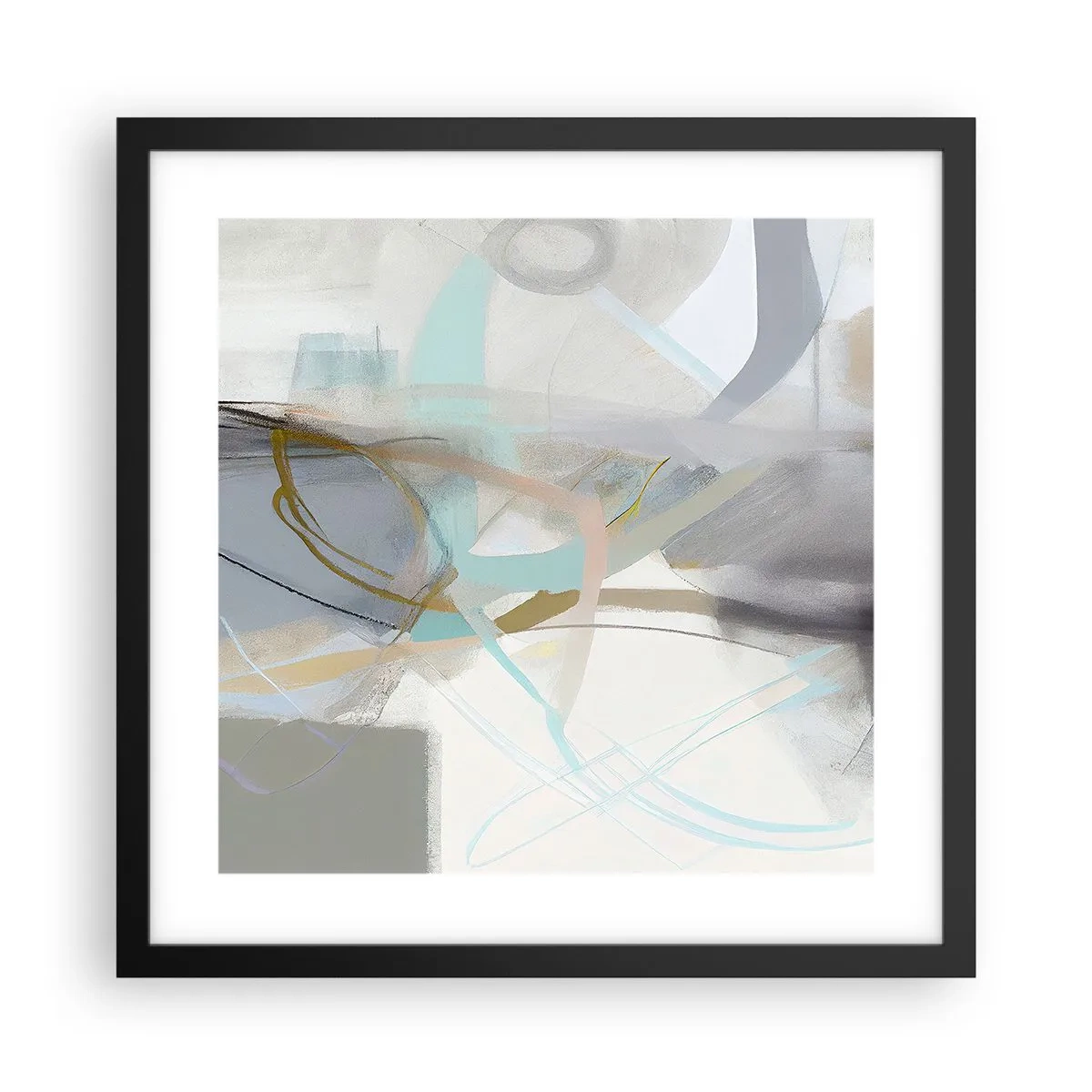 Plakát v černém rámu - Mlhavá abstrakce - 40x40 cm