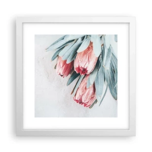 Plakát v bílém rámu - Zahanbené svou vlastní krásou - 30x30 cm