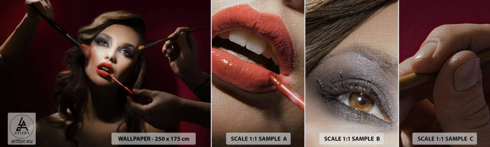 Vzor Fototapety Premium Canvas - Krásná zasněná - Žena, Makeup, Herečka - 100x30 cm